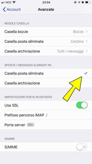 Come inviare al cestino la posta Gmail su iPhone anziché in archivio