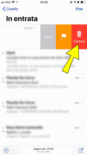 Come inviare al cestino la posta Gmail su iPhone anziché in archivio