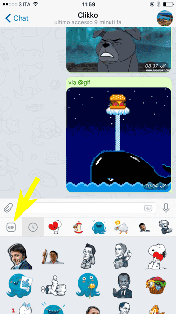 Come inviare gif animate con Telegram su iPhone