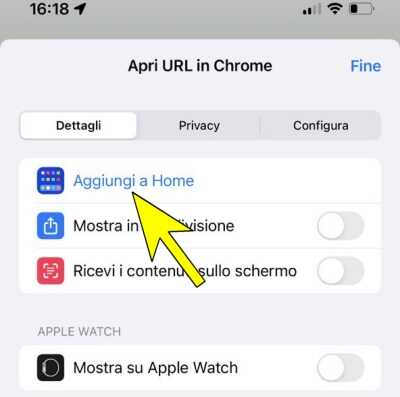 Come aggiungere un collegamento alla Home dell'iPhone da poter aprire direttamente con Chrome