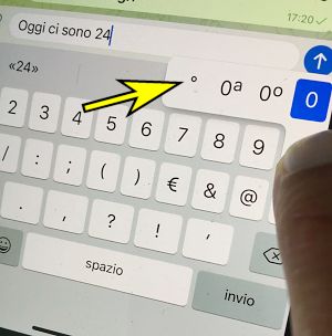 Dove si trova il simbolo dei gradi nella tastiera dell'iPhone e dell'iPad?